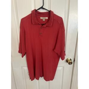 Tommy Bahama Red Silk/Cotton Knit Polo Shirt Short Sleeve Mens‎ Size XXL